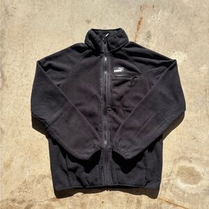 Men’s Puma Black Long Sleeve Full Zip Fleece Zipped Pockets Jacket Small Grunge